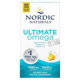 Nordic Naturals, Ultimate Omega Xtra, со вкусом лимона, 740 мг, 60 капсул
