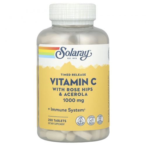 Solaray, Timed Release Vitamin C, 1000 mg, 250 Tablets