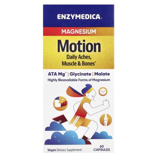 Enzymedica, Магний, движение, 60 капсул
