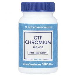 The Vitamin Shoppe, GTF хром, 200 мкг, 100 таблеток
