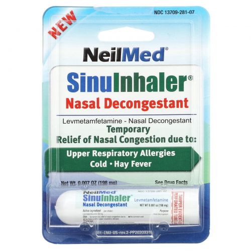NeilMed, SinuInhaler, противоотечное средство для носа, 198 мг (0,007 унции)