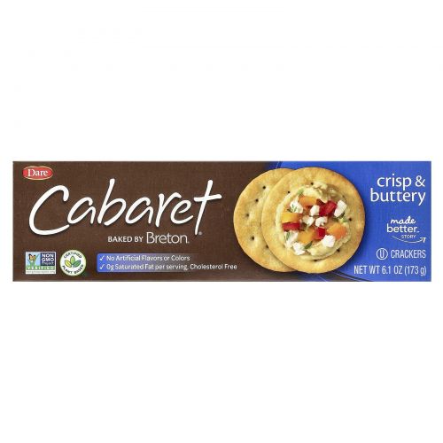 Breton Original Crackers, Cabaret®, крекеры, хрустящие и масляные, 173 г (6,1 унции)