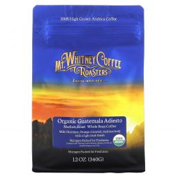 Mt. Whitney Coffee Roasters, Organic Guatemala Adiesto, Medium Roast Whole Bean Coffee, 12 oz (340 g)
