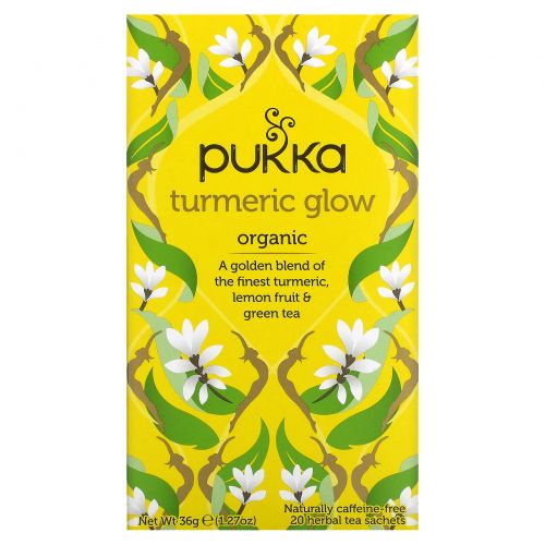 Pukka Herbs, Tumeric Glow Tea, 20 Tea Sachets, 1.27 oz (36 g)