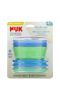 NUK, Stacking Bowls, 4+ Months, Blue & Green, 3 Bowls + 3 Lids