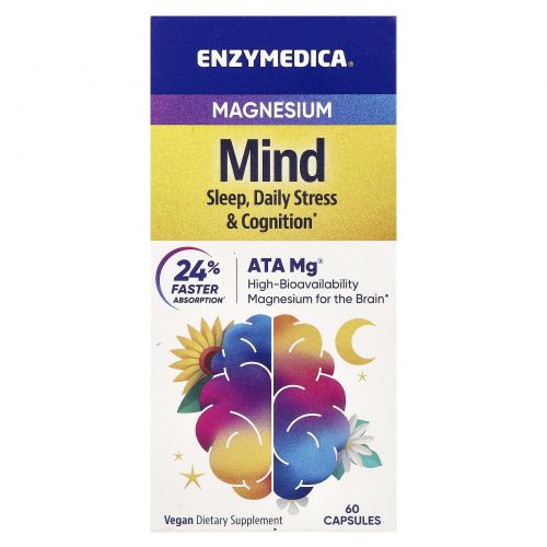 Enzymedica, Магний, для разума, 60 капсул