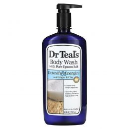 Dr. Teal's, гель для душа с чистой английской солью, детоксикация и заряд энергии, 710 мл (24 жидк. унции)