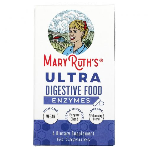 MaryRuth Organics, Ultra Digestive Food, ферменты, 60 капсул