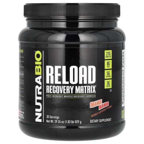 NutraBio Labs, Reload Recovery Matrix, Orange Mango, 1.84 lb (831 g)