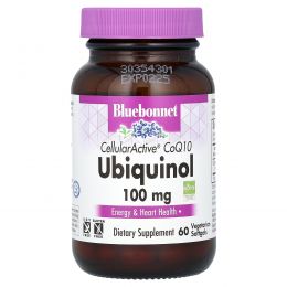 Bluebonnet Nutrition, Убихинол, Cellular Active коэнзим Q10, 50 мг, 60 вегетарианских капсул