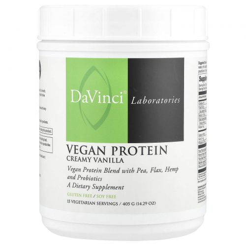 DaVinci Laboratories, Vegan Protein, сливочная ваниль, 405 г (14,29 унции)