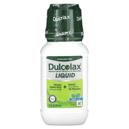 Dulcolax, жидкое слабительное, мятное средство, 354 мл (12 жидк. унций)