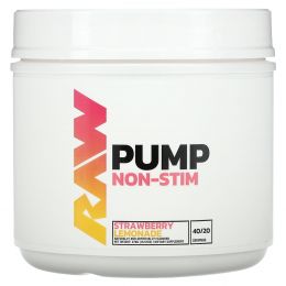 Raw Nutrition, Pump, без стимуляторов, со вкусом клубничного лимонада, 470 г (16,57 унции)