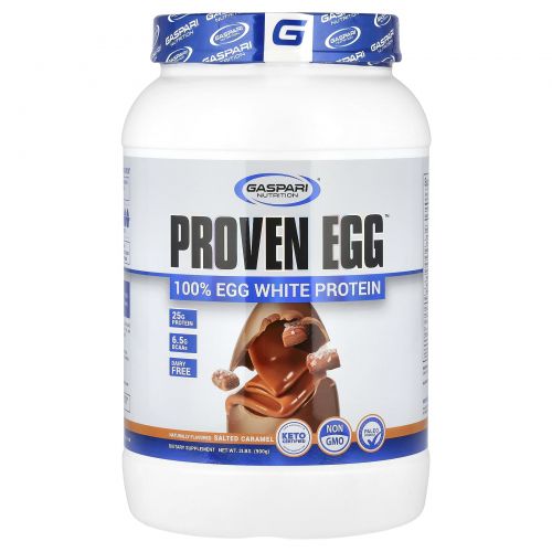 Gaspari Nutrition, Proven Egg, 100% протеин из яичного белка, соленая карамель, 900 г