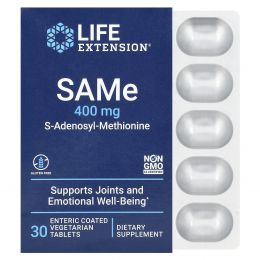 Life Extension, SAMe, 400 mg, 30 Enteric Coated Tablets